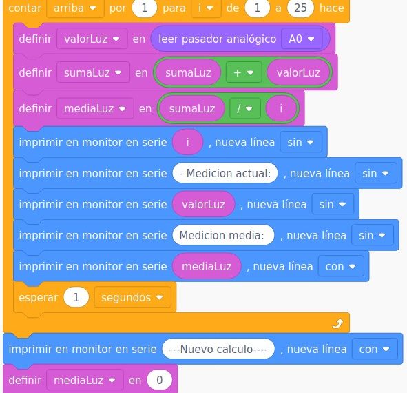 Bucle contar y cálculos matemáticos